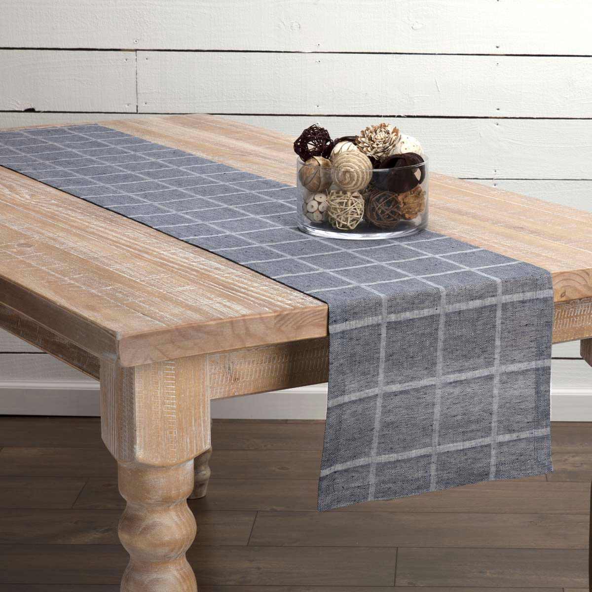 Julie Navy Plaid Runner 13x72"