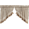 Kendra Stripe Black Lined Prairie Swag Curtains