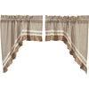 Kendra Stripe Black Lined Swag Curtains