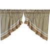 Kendra Stripe Green Lined Prairie Swag Curtains