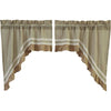 Kendra Stripe Green Lined Swag Curtains