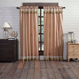 Kendra Stripe Red Lined Panel Curtains 84"