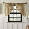 Khaki Fringed Tobacco Cloth Prairie Swag Curtains