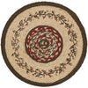 Holly Berry Stencil Round Braided Tablemat 13" - Primitive Star Quilt Shop