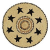 Kettle Grove Stencil Star Round Braided Tablemat 13" - Primitive Star Quilt Shop