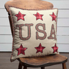 Liberty Stars USA Applique Pillow 18" Filled