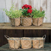 Mesh Basket with Three Burlap Planters - Primitive Star Quilt Shop