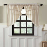 Natural Fringed Tobacco Cloth Prairie Swag Curtains