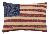 Old Glory Flag Fabric Pillow 13x19" Filled - Primitive Star Quilt Shop