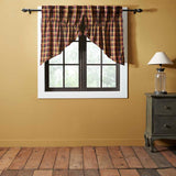 Primitive Check Lined Prairie Swag Curtains