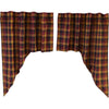 Primitive Check Lined Swag Curtains