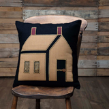 Primitive House Pillow 18" Filled