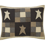 Primitive Star Quilted Standard Sham 21x27"