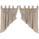 Rachel Grey Unlined Tab Top Prairie Swag Curtains