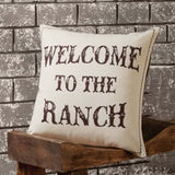 Welcome to the Ranch Pillow 18" Down Filled - Primitive Star Quilt Shop - 1