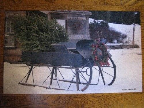 Christmas Sleigh Floor Mat - Irvin Hoover - Primitive Star Quilt Shop - 1