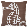 Embroidered Seahorse Pillow 18" Filled