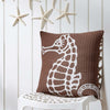 Embroidered Seahorse Pillow 18" Filled