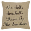 She Sells Seashells Pillow 18" Down Filled - Primitive Star Quilt Shop - 2