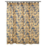 Elaine Azure Shower Curtain - Primitive Star Quilt Shop - 1