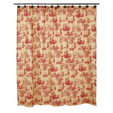 Elaine Rouge Shower Curtain - Primitive Star Quilt Shop - 1