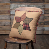 Tea Star Patchwork Pillow 18" Filled