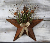 15" Tin Star Basket with Berries