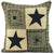 Vintage Star Black Quilted Pillow 16" Filled
