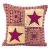 Vintage Star Wine Quilted Pillow 16" Filled