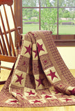Vintage Star Wine Quilted Throw