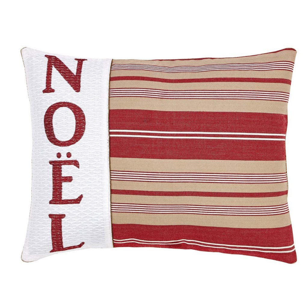 Vintage Stripe Noel Pillow 14x18" Filled