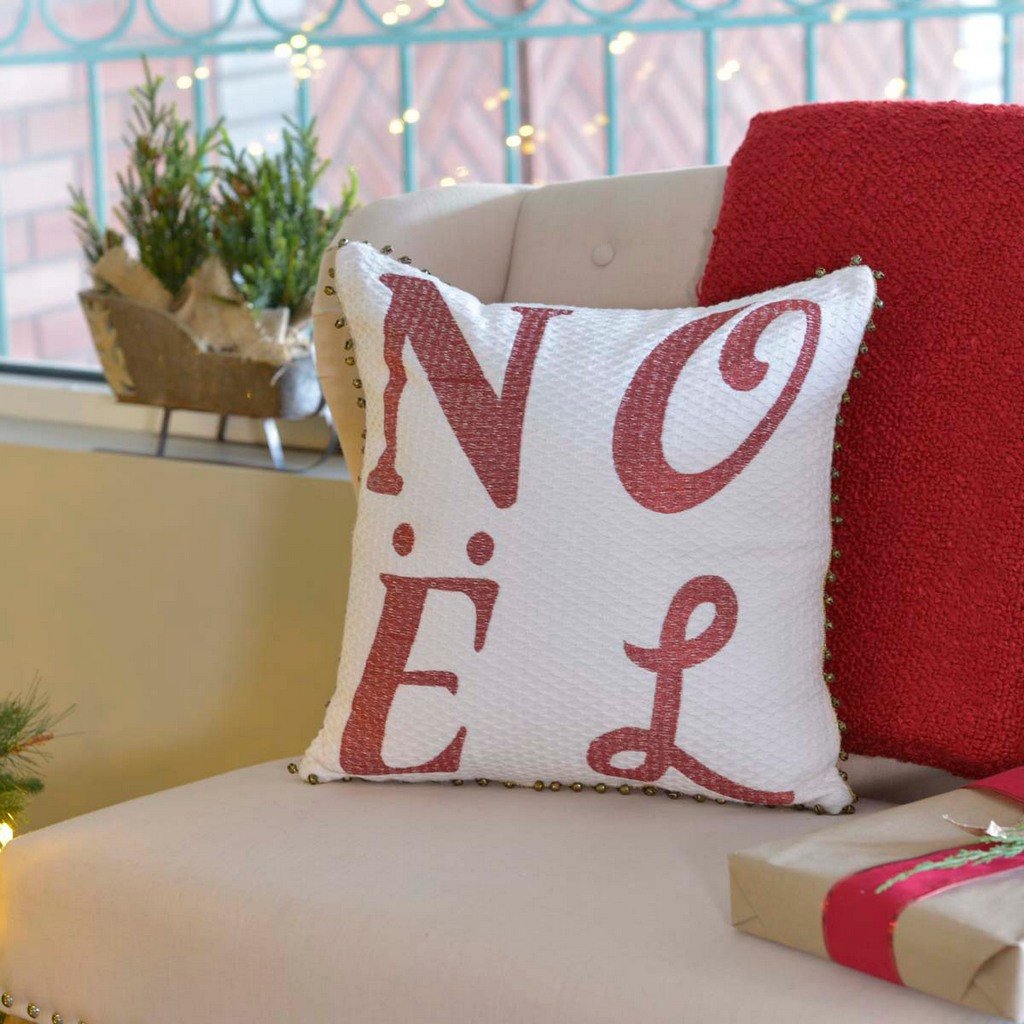 Vintage Stripe Noel Pillow 16" Filled