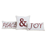 Vintage Stripe Peace & Joy Pillows - Set of 3