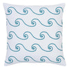 Embroidered Waves Pillow 18" Filled